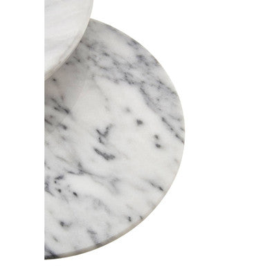 Set of 2 White Marble Cake Stands | Delphine