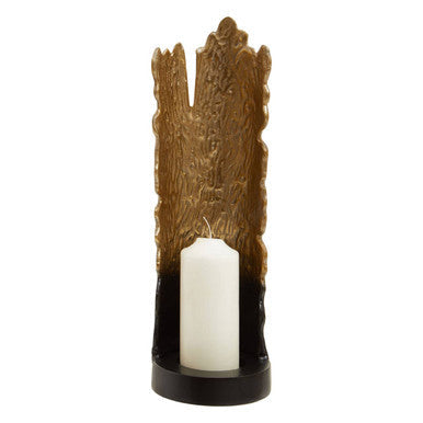 Black and Gold Finish Large Ombre Candle Holder | Deomali