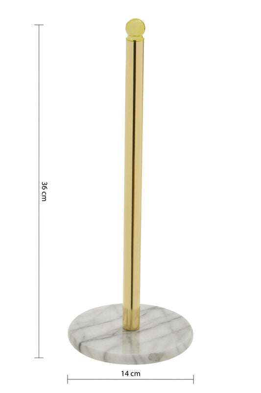 Gold Kitchen Roll Holder with Marble Base | Delphine
