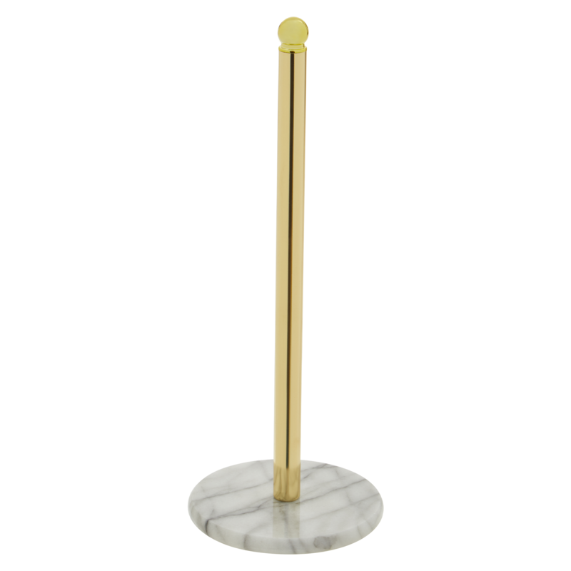 Gold Kitchen Roll Holder with Marble Base | Delphine