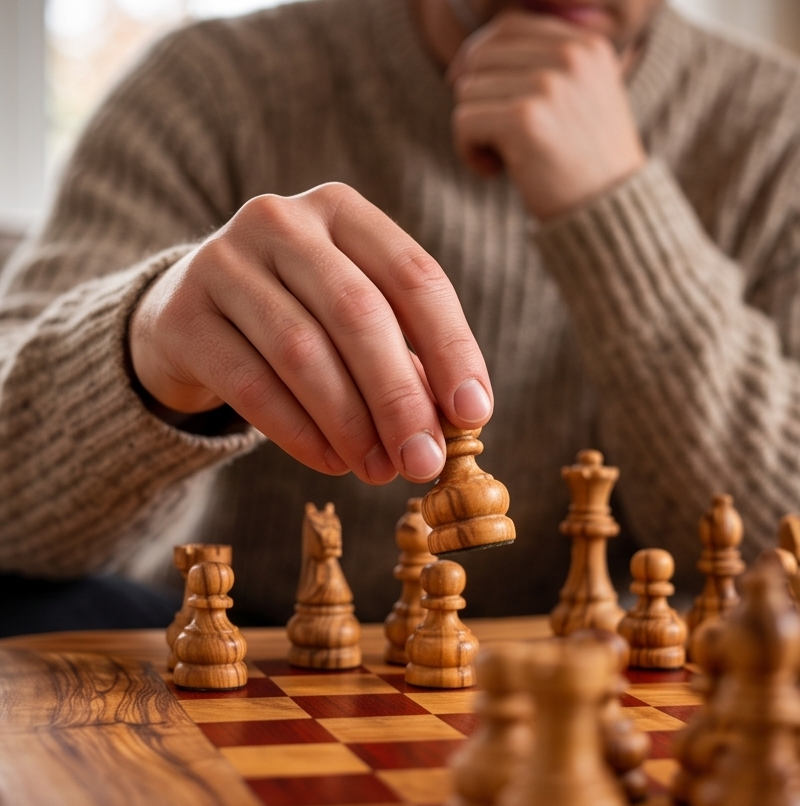 Handcrafted Olive Wood Chess Set – Premium Flat Wooden Chess Board (Multiple Sizes Available)