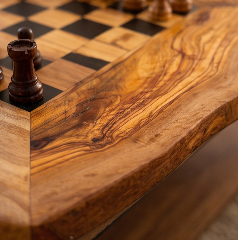 Handcrafted Olive Wood Chess Set – Premium Flat Wooden Chess Board (Multiple Sizes Available)