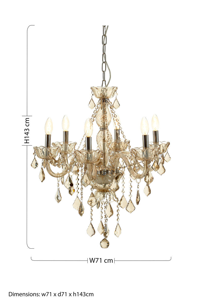 8 Bulb Champagne Glass Chandelier | Morano