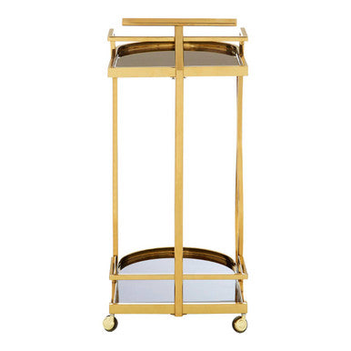 Novo Black Glass and Gold Finish 2 Tier Trolley