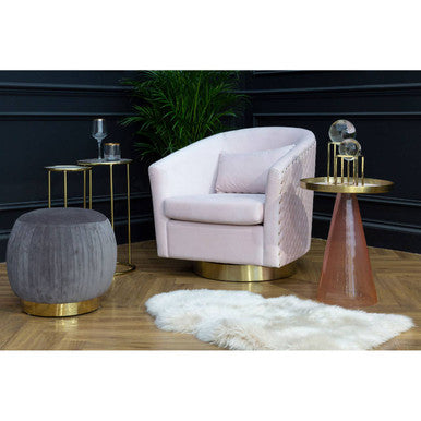 Vita Amethyst and Gold Finish Set of 2 Nesting Side Tables