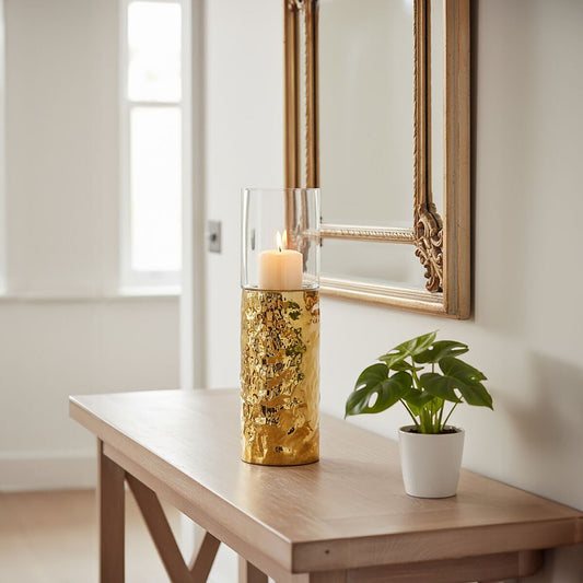 Medium Pillar Gold Candle Holder | Martele
