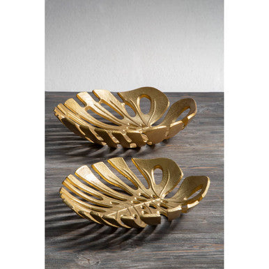 Monstera Large Gold Finish Leaf Dish | Prato