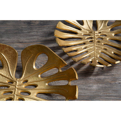 Monstera Large Gold Finish Leaf Dish | Prato
