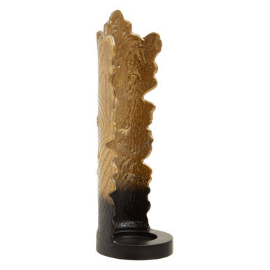 Black and Gold Finish Large Ombre Candle Holder | Deomali