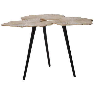 Prato Gold Finish Gingko Large Side Table