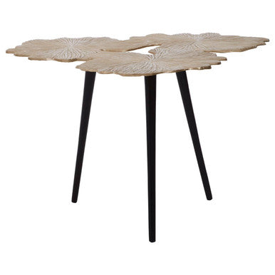Prato Gold Finish Gingko Large Side Table