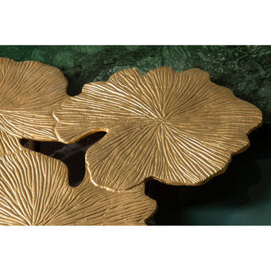 Prato Gold Finish Gingko Large Side Table