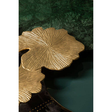 Prato Gold Finish Gingko Large Side Table