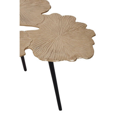 Prato Gold Finish Gingko Large Side Table