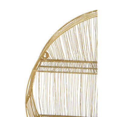 Enzo Gold Finish Wire Round Wall Shelf