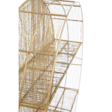 Enzo Gold Finish Wire Round Wall Shelf