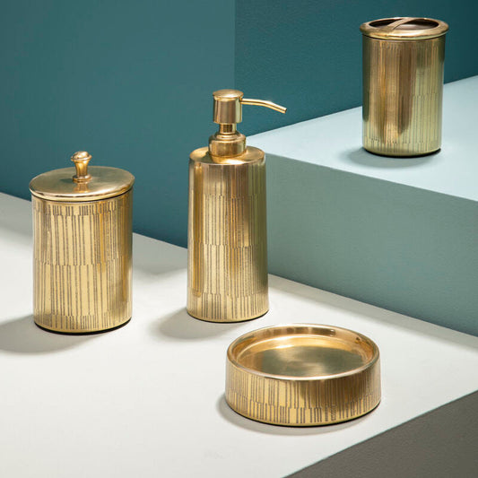 Allegra Gold Aluminium Soap Dish with Line Effect