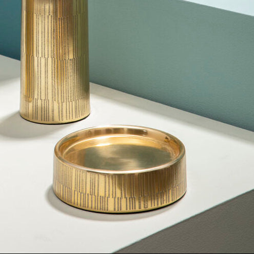 Allegra Gold Aluminium Soap Dish with Line Effect
