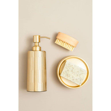 Allegra Gold Aluminium Soap Dish with Line Effect